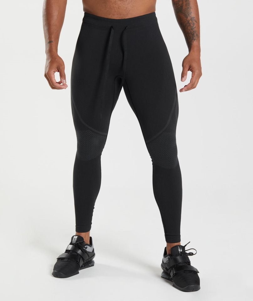 Men\'s Gymshark 315 Seamless Leggings Black | CA 3A87D0